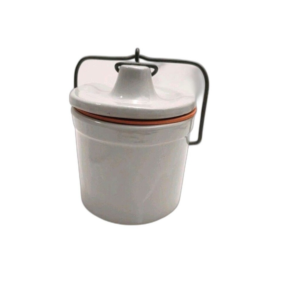 Crock Preserving Jar 6” Tall 4” Wide Stoneware #X10